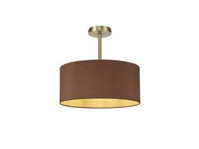 DK0170  Baymont 40cm Semi Flush 1 Light Antique Brass, Raw Cocoa/Grecian Bronze